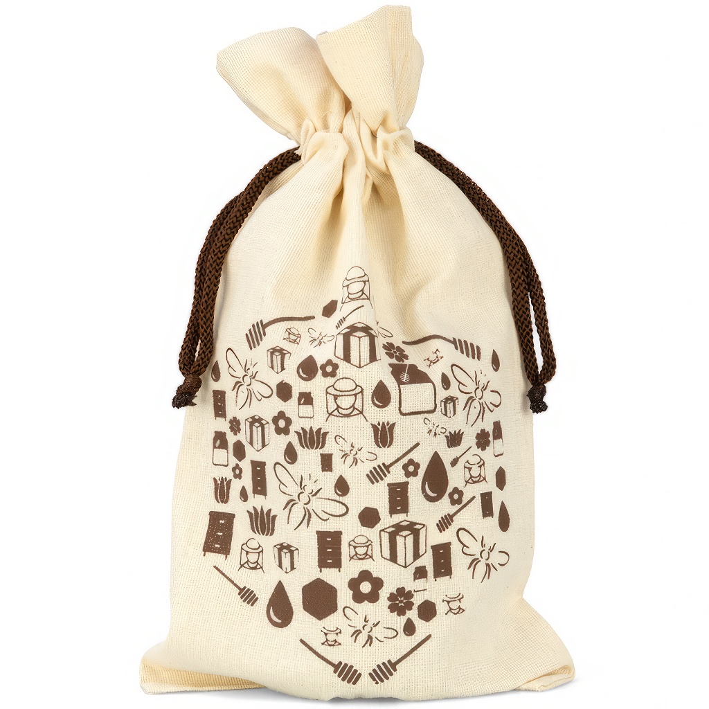 Petit sac pour pot de miel ApiSina avec motif Hexagone