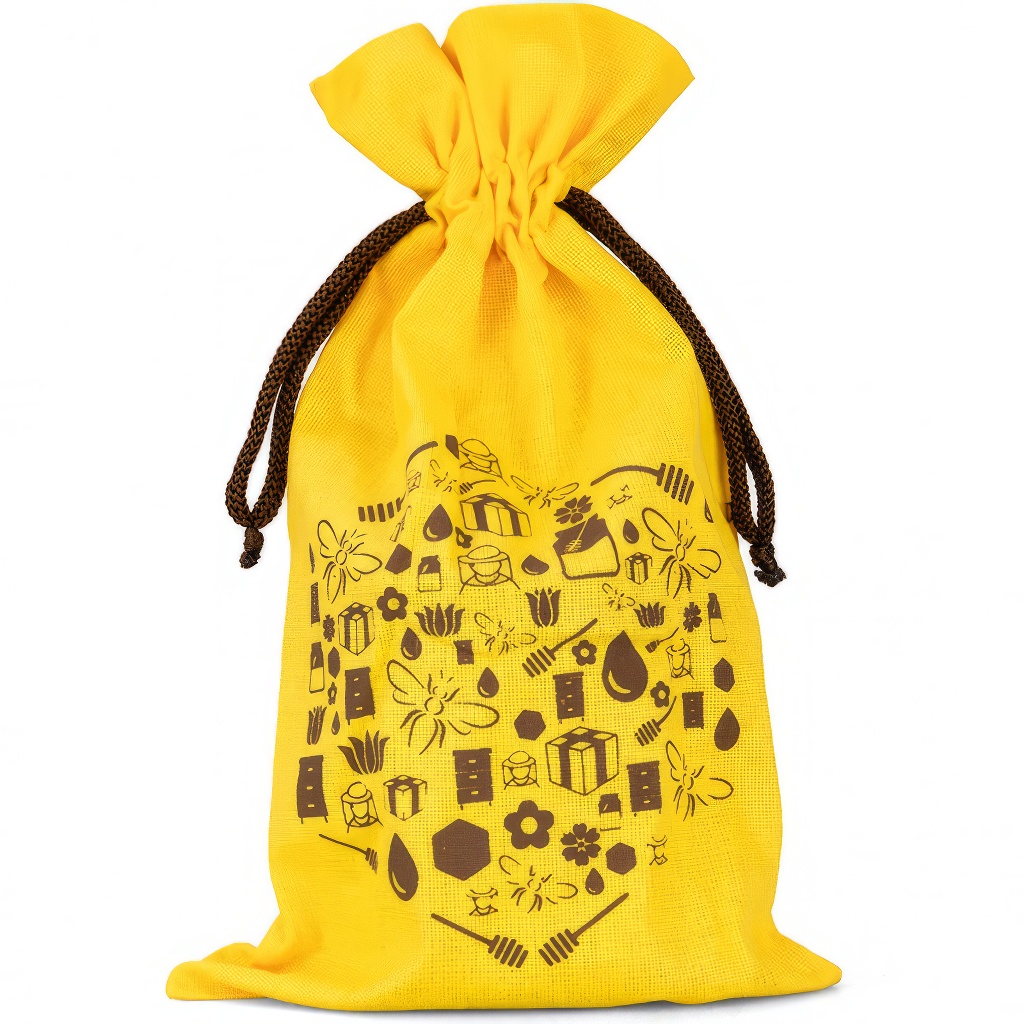 Petit sac pour pot de miel ApiSina avec motif Hexagone
