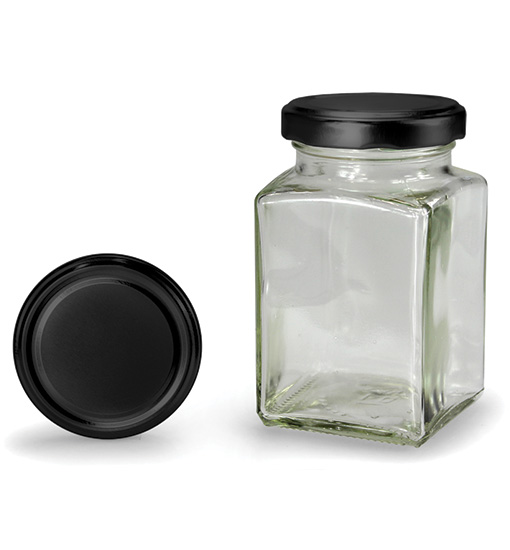 Pot carré avec couvercle noir 260 ml (TO 58)
