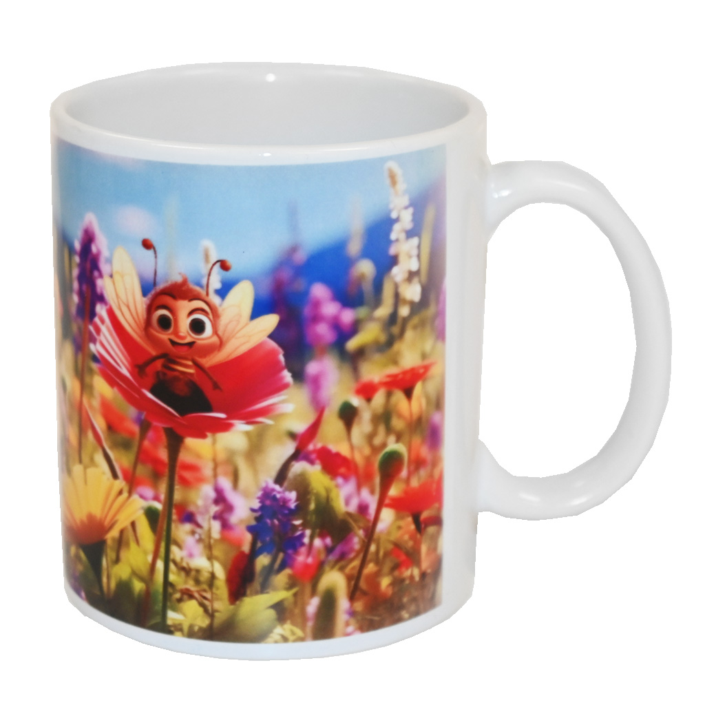 Mug avec motif enfant abeille dans une fleur