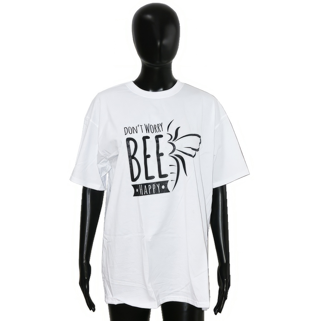T-shirt d'apiculture ApiSina Bee happy, blanc