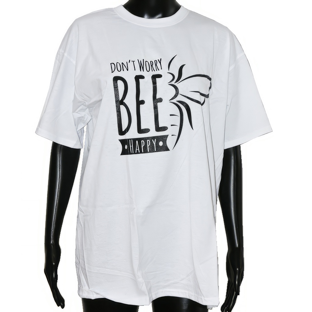 T-shirt d'apiculture ApiSina Bee happy, blanc