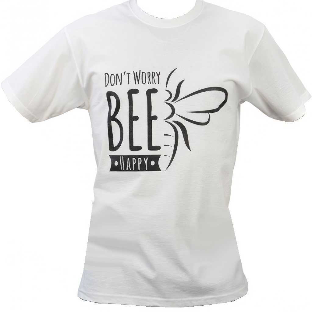 T-shirt d'apiculture ApiSina Bee happy, blanc