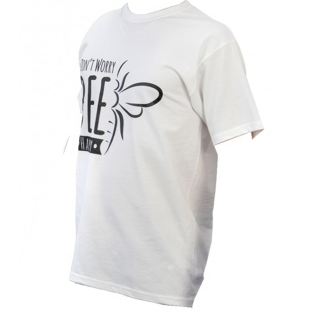 T-shirt d'apiculture ApiSina Bee happy, blanc