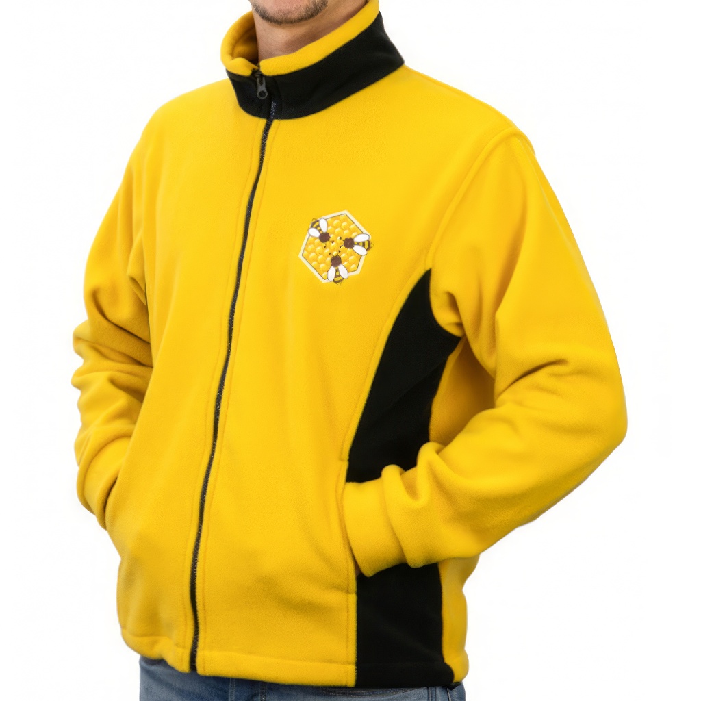 Vareuse en polaire ApiSina avec logo de rayon de miel, jaune