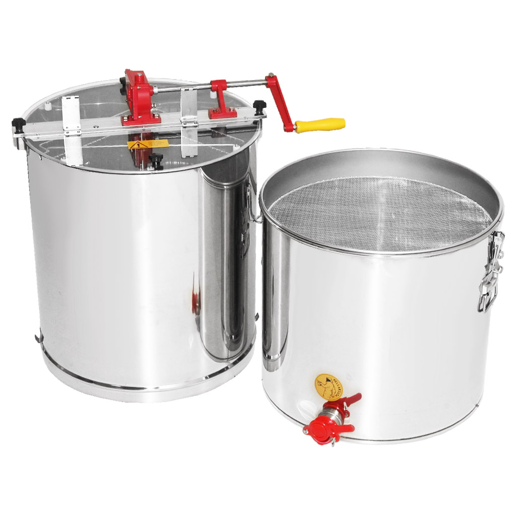 Extracteur de miel avec cuve Mellarius OptiLine 4 cadres manuel P52
