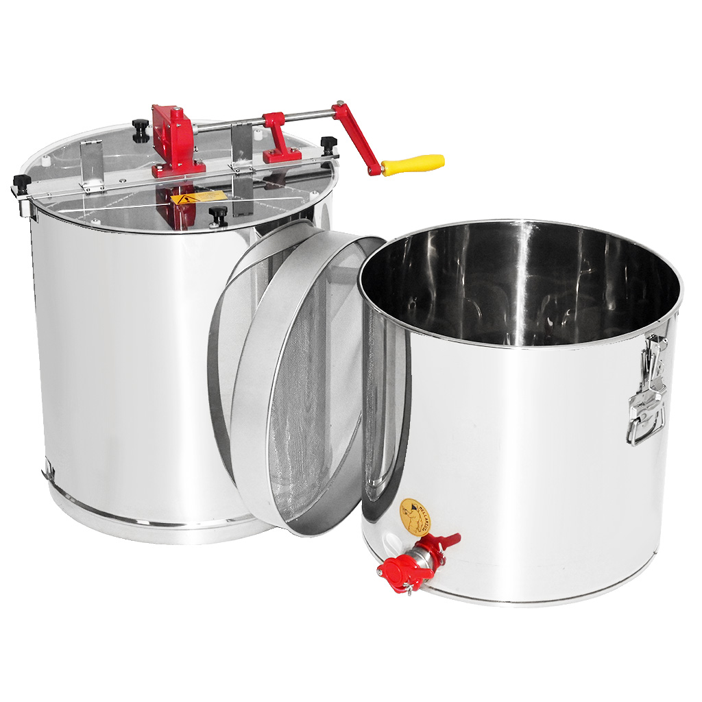 Extracteur de miel avec cuve Mellarius OptiLine 4 cadres manuel P52