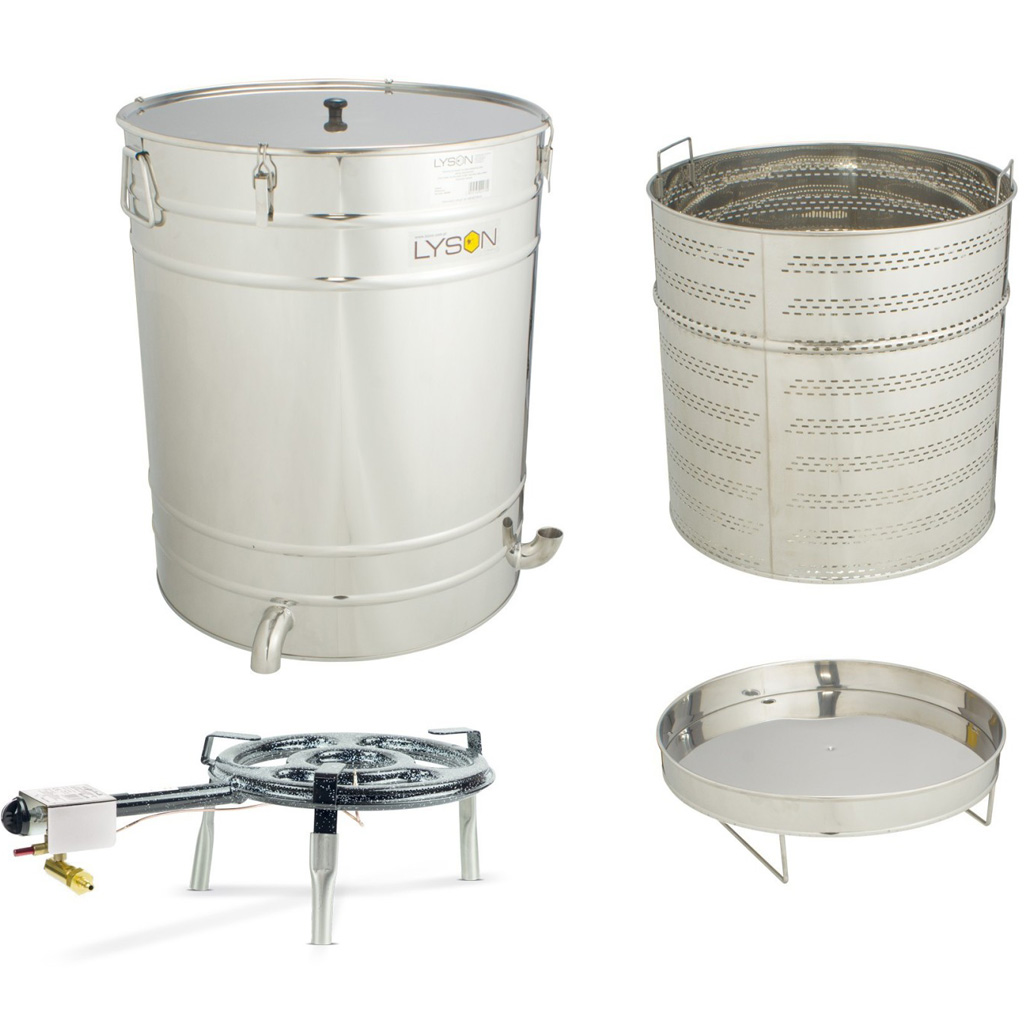 Fondoir à cire en fût Lysoň 200l + brûleur à gaz