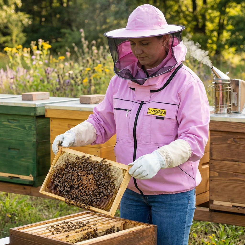 Veste d'apiculture avec chapeau - violette - Lysoň, taille : S-XXL