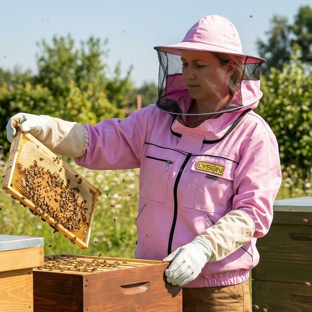Veste d'apiculture avec chapeau - violette - Lysoň, taille : S-XXL