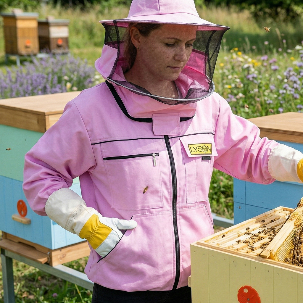 Veste d'apiculture avec chapeau - violette - Lysoň, taille : S-XXL