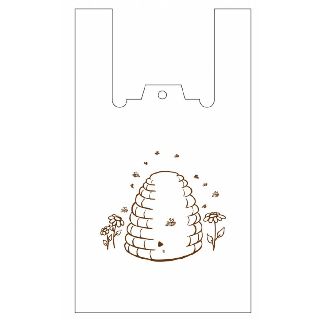 Sacs en plastique avec poignées - avec ruche - 22 x 38 cm - 200 pièces