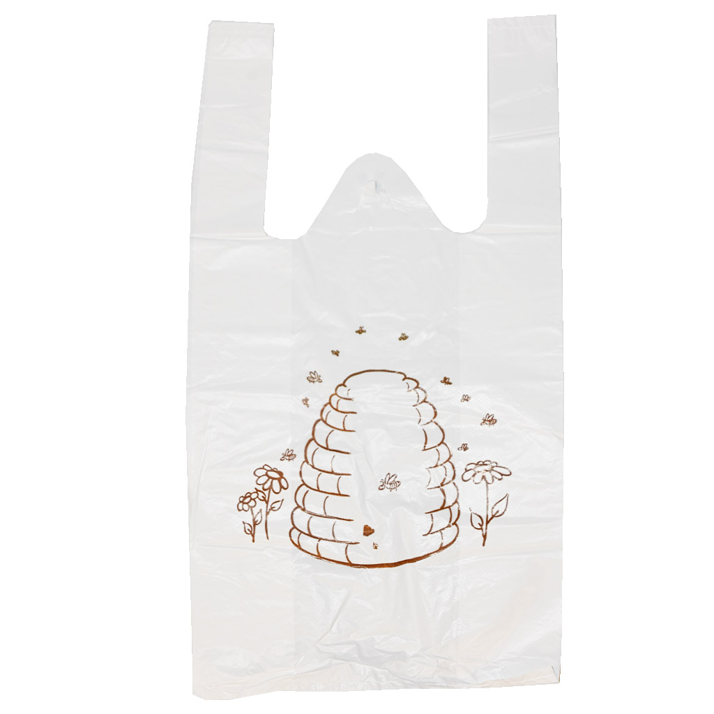 Sacs en plastique avec poignées - avec ruche - 22 x 38 cm - 200 pièces