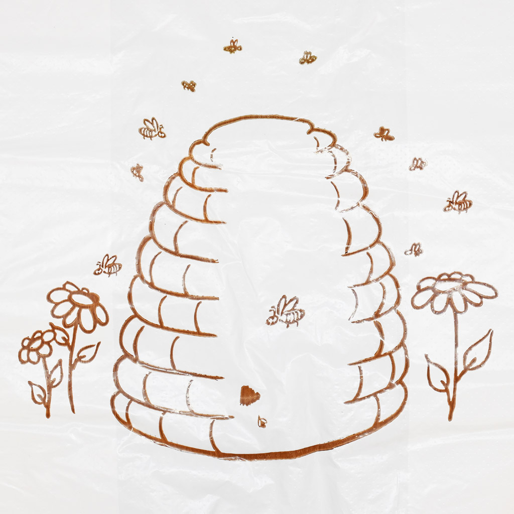 Sacs en plastique avec poignées - avec ruche - 22 x 38 cm - 200 pièces