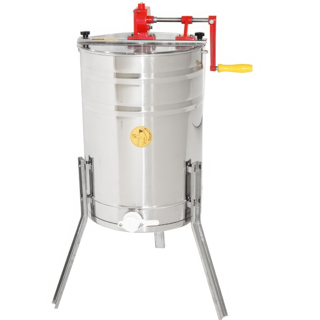 Extracteur de miel Mellarius OptiLine 3 cadres manuel avec grande manivelle et pieds P40
