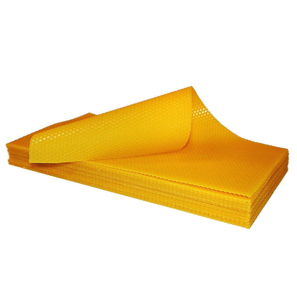 Feuilles de cire gaufrée Langstroth (232) - 420x200 mm - laminées à froid