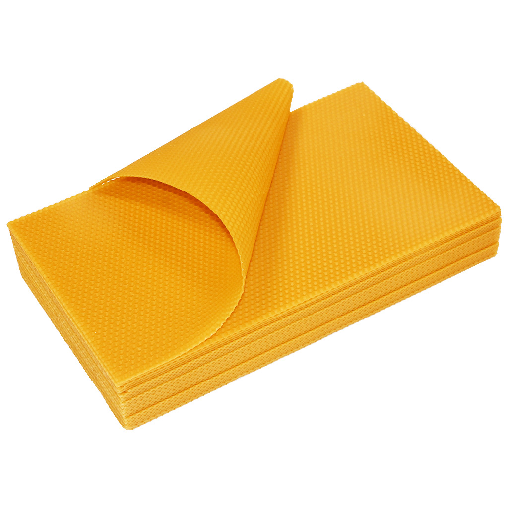 Cire gaufrée en cire d'abeille Langstroth 2/3 (159) - 424x136 mm