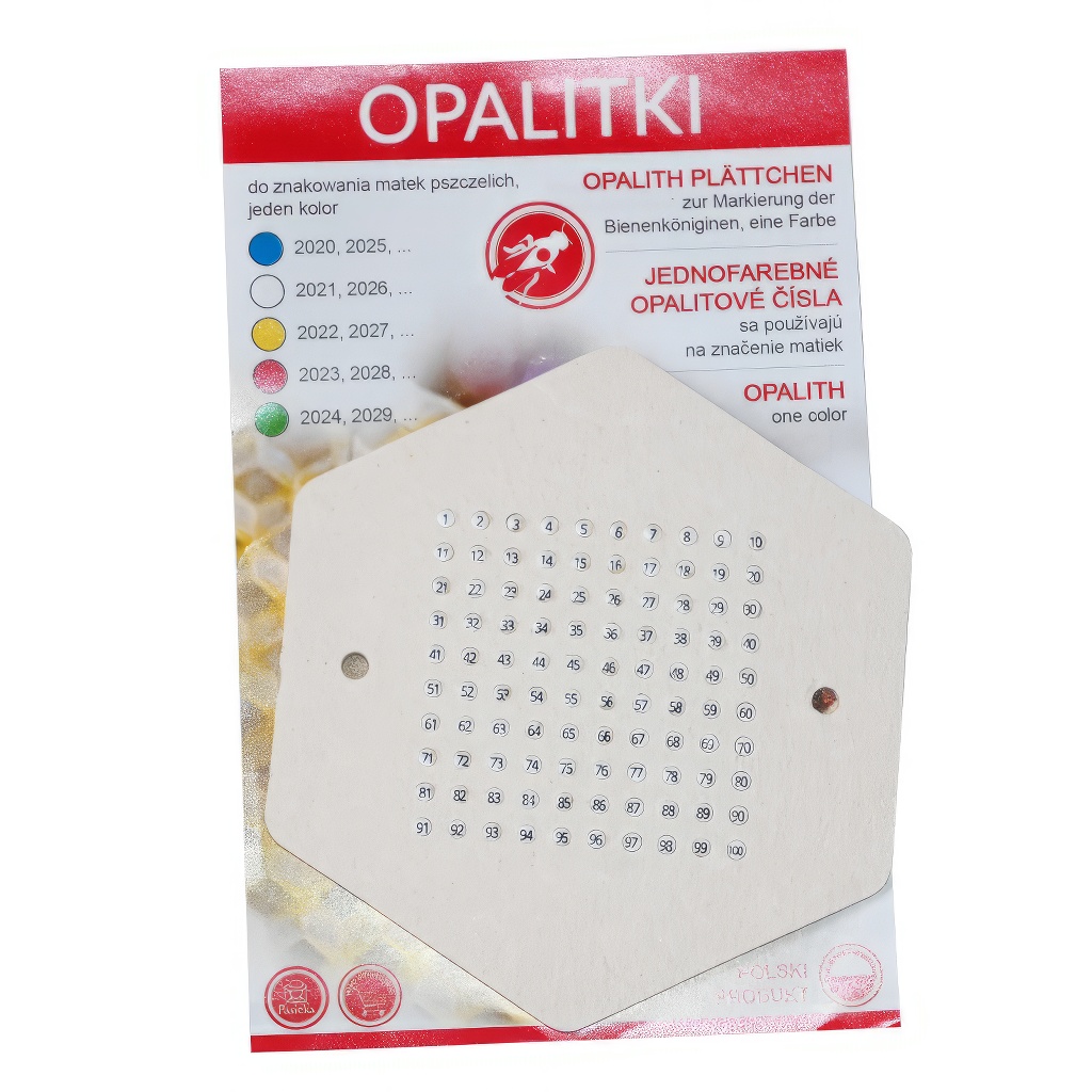 Plaquettes numérotées en opalite - 1-100 PL différentes couleurs