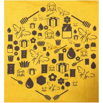 Petit sac pour pot de miel ApiSina avec motif Hexagone