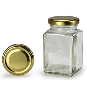 Pot carré avec couvercle doré 260 ml (TO 58)