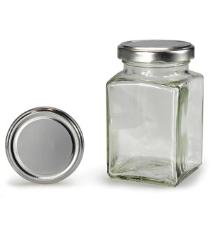 Pot carré avec couvercle argenté 260 ml (TO 58)