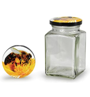 Pot carré avec couvercle abeille 260 ml (TO 58)