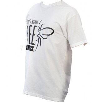 T-shirt d'apiculture ApiSina Bee happy, blanc