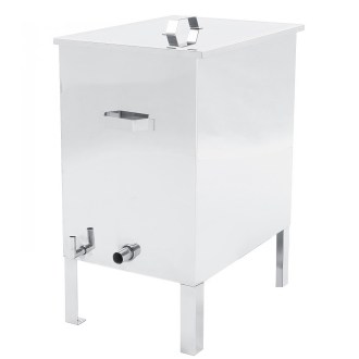 Fondoir à cire avec réchaud à gaz Mellarius - acier inoxydable - grand format
