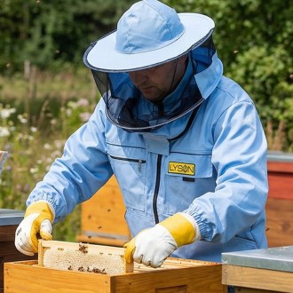 Veste d'apiculture avec chapeau - bleue - Lysoň, taille : S-XXL