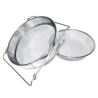 Double passoire (tamis) en acier inoxydable 24 cm avec poignées DE1