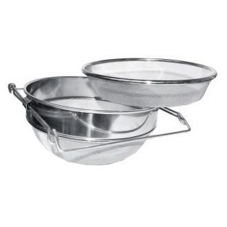 Double passoire (tamis) en acier inoxydable 24 cm avec poignées DE1