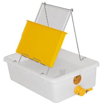 Plateau à désoperculer Mellarius - 1 cadre - bac en plastique - inox