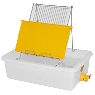 Plateau à désoperculer Mellarius - 1 cadre - bac en plastique - inox