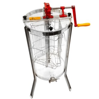 Extracteur de miel Mellarius ProLine transparent 3 cadres manuel avec grande manivelle P40