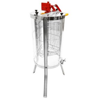Extracteur de miel Mellarius ProLine transparent 3 cadres manuel avec grande manivelle P40