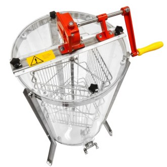 Extracteur de miel Mellarius ProLine transparent 3 cadres manuel avec grande manivelle P40