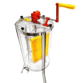 Extracteur de miel Mellarius ProLine transparent 3 cadres manuel avec grande manivelle P40