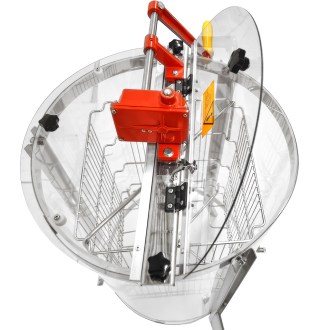 Extracteur de miel Mellarius ProLine transparent 4 cadres manuel avec grande manivelle P45