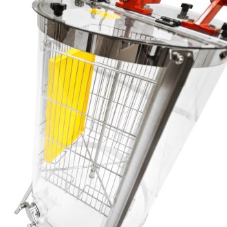Extracteur de miel Mellarius ProLine transparent 4 cadres manuel avec grande manivelle P45