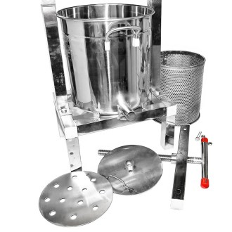 Pressoir manuel avec récipient pour miel et fruits - inox - 10 l