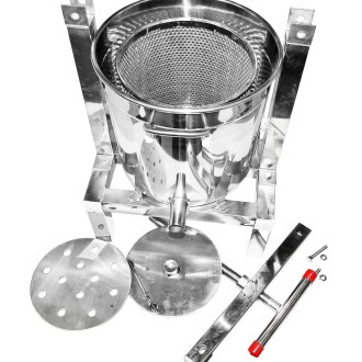 Pressoir manuel avec récipient pour miel et fruits - inox - 10 l