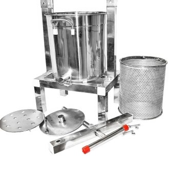 Pressoir manuel avec récipient pour miel et fruits - inox - 10 l