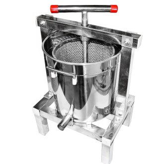 Pressoir manuel avec récipient pour miel et fruits - inox - 10 l