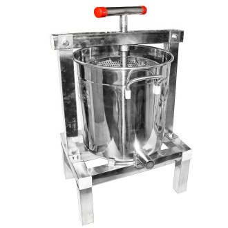 Pressoir manuel avec récipient pour miel et fruits - inox - 10 l