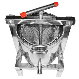 Pressoir manuel avec récipient pour miel et fruits - inox - 10 l