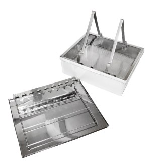 Plateau de désoperculation ApiNord - inox - avec support pour 2 cadres