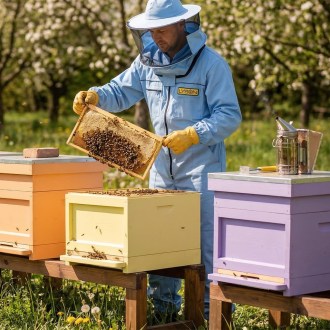 Combinaison d'apiculture avec chapeau - bleue - Lysoň, taille : S-XXXL