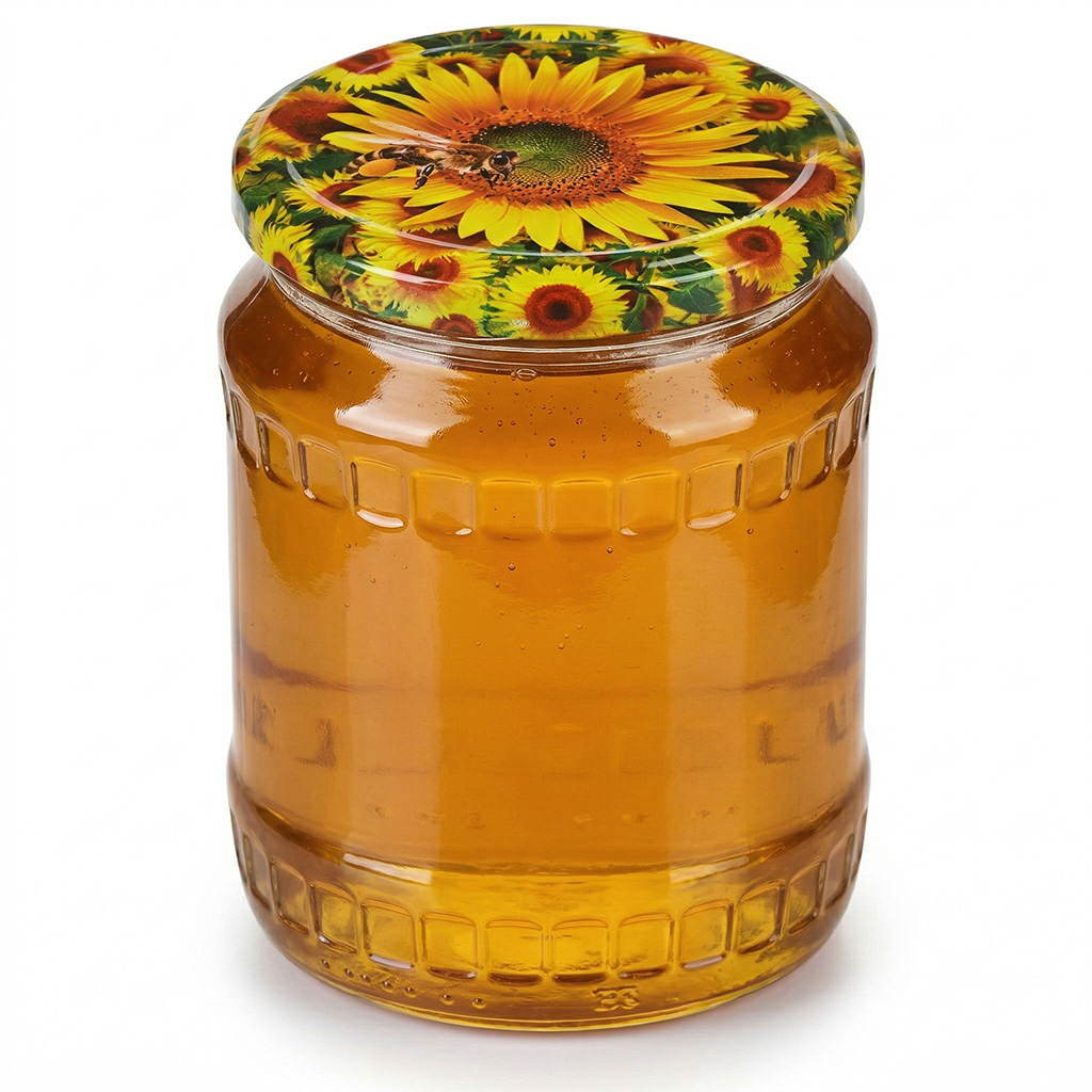 Couvercle pour bocal TO 82 - abeille sur tournesol - HO6