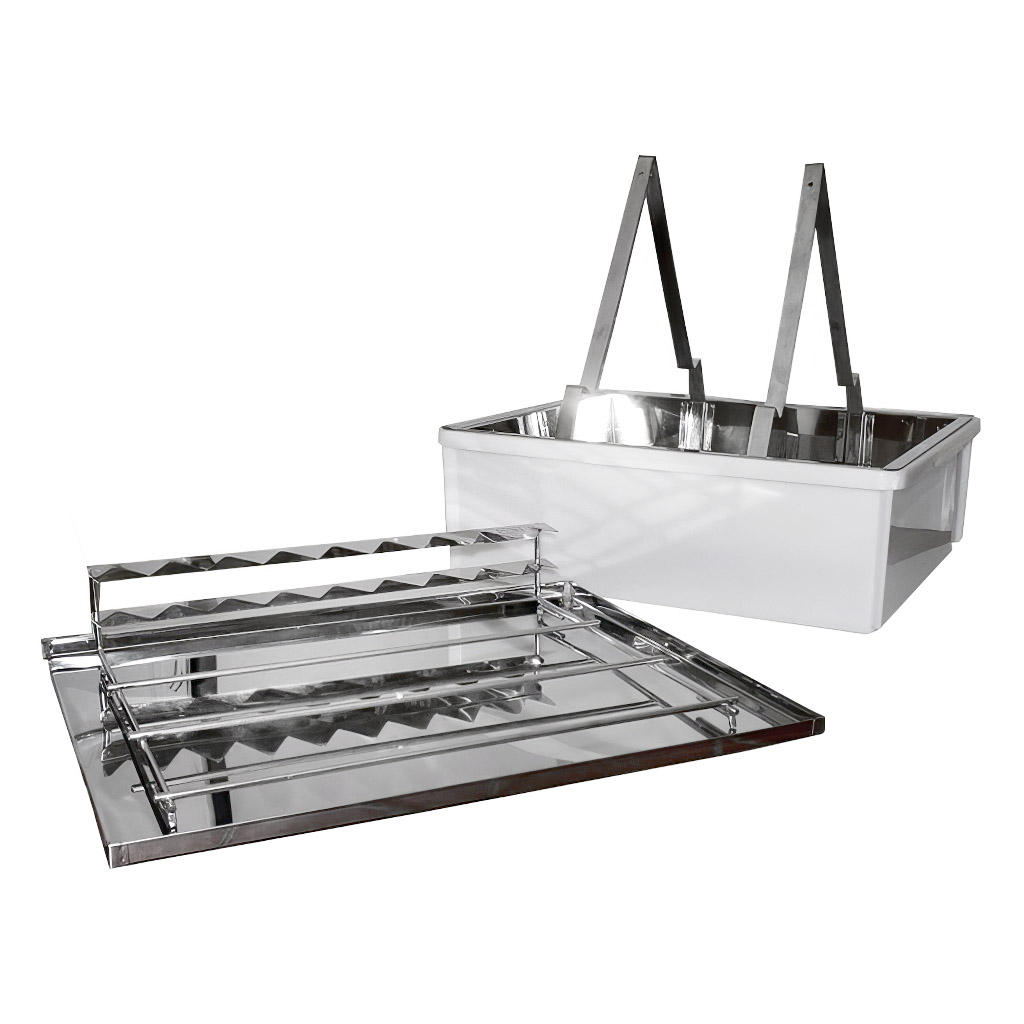 Plateau de désoperculation ApiNord - inox - avec support pour 2 cadres