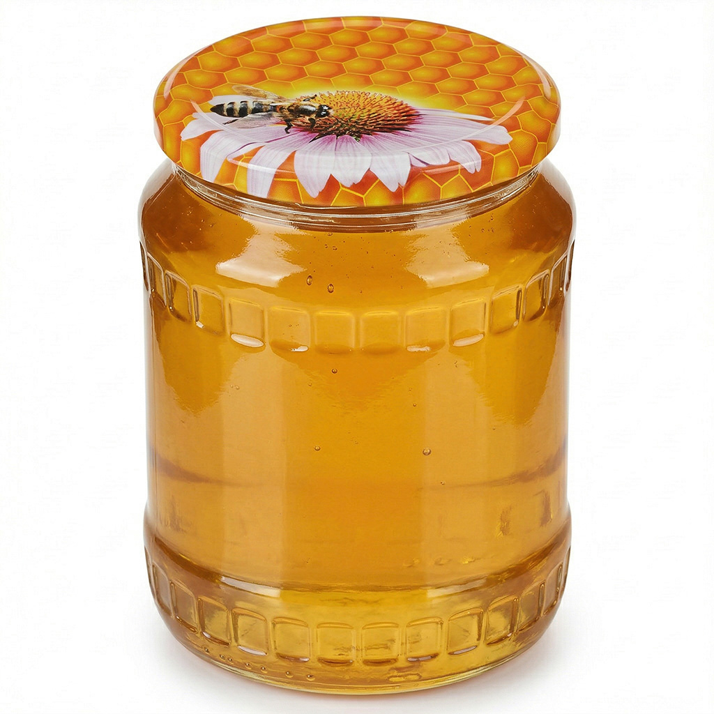 Couvercle pour pot TO 82 - abeille sur marguerite rose